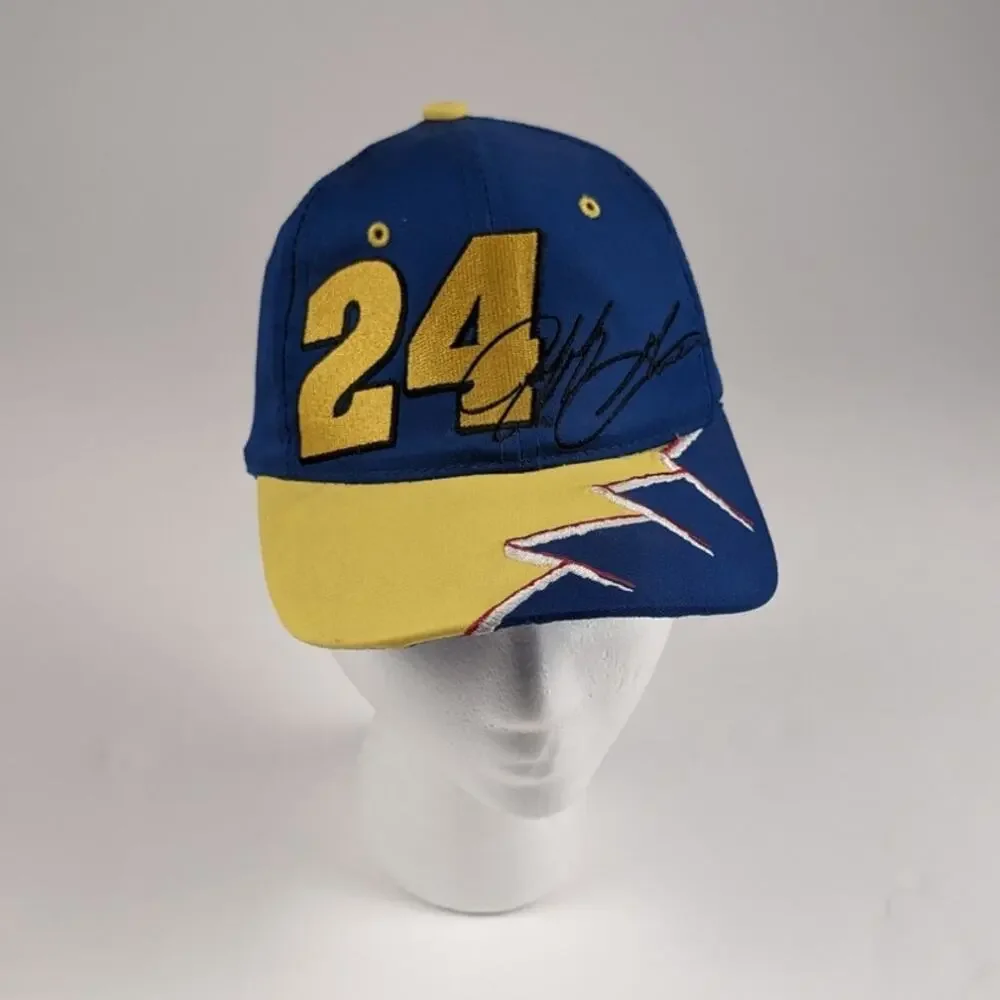 Jeff Gordon Nascar #24 Boys Kids Y2K Blue Yellow Racing Snapback Hat